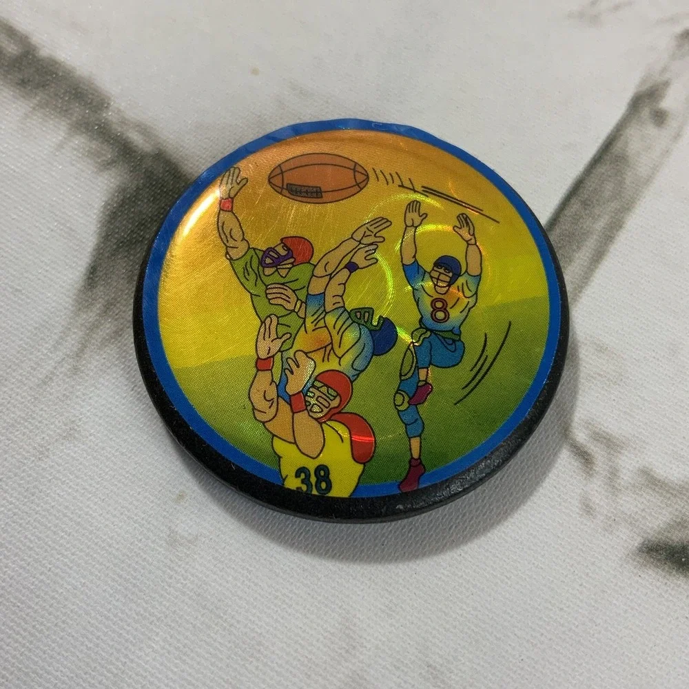 Pogs Lot Of 3 Slammers Vintage 90's Milk Caps Sports Themed Retro Football #10